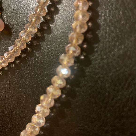 Pink Heart Pendant Necklace with beautiful shiny beads and pink earrings . - Picture 11 of 14